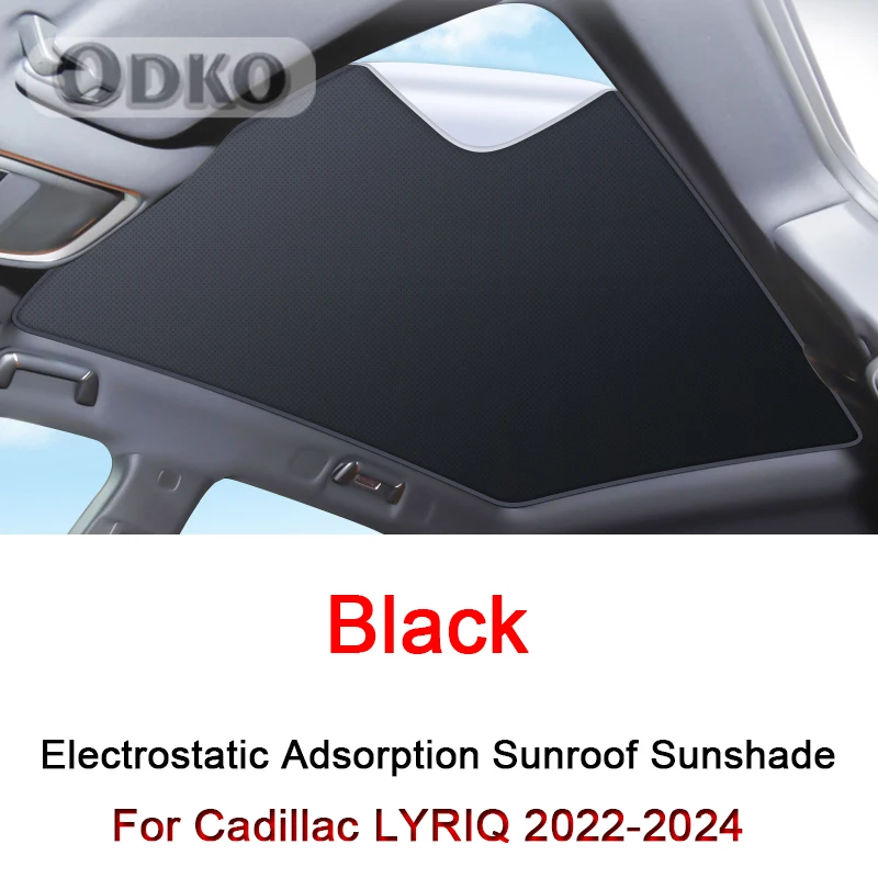 Car Electrostatic Adsorption Sunroof Sunshade Covers Fit For Cadillac LYRIQ 2022-2024 Heat Insulation Skylight Sticker Accessory