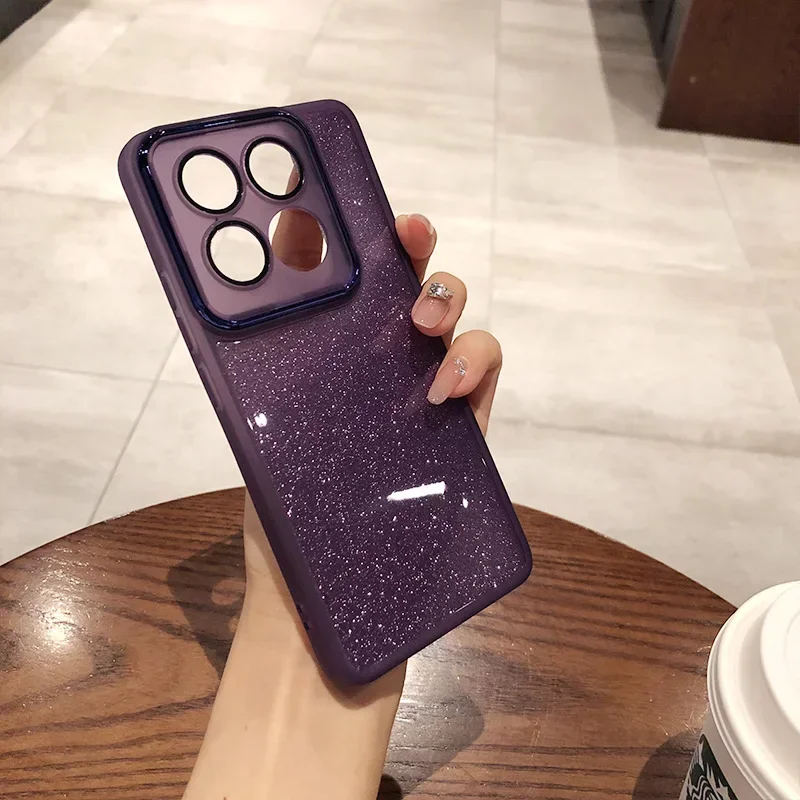 Luxuriöse glitzernde galvanisierte weiche Silikon-Handyhülle für Xiaomi 17 Pro Max 15/14 Pro Ultra 15T/14T/13T Pro POCO F7/X7/M7 Cover