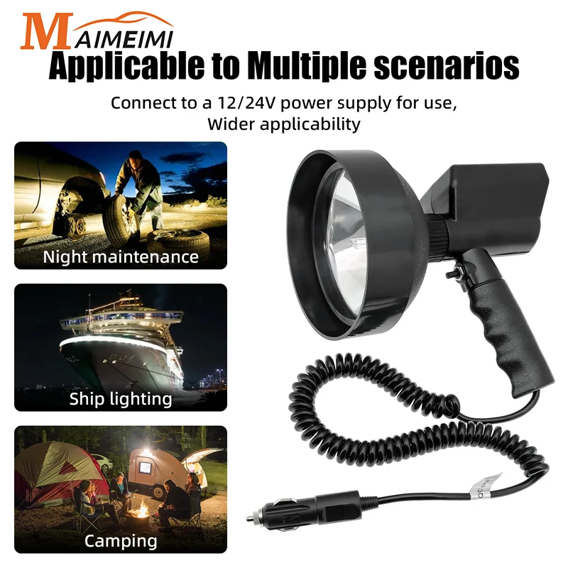 4/5/7/9 inch Searchlight Waterproof Hunting Light Long Range Flashlight Portable Spotlight Urgent Camping Light Rechargeable