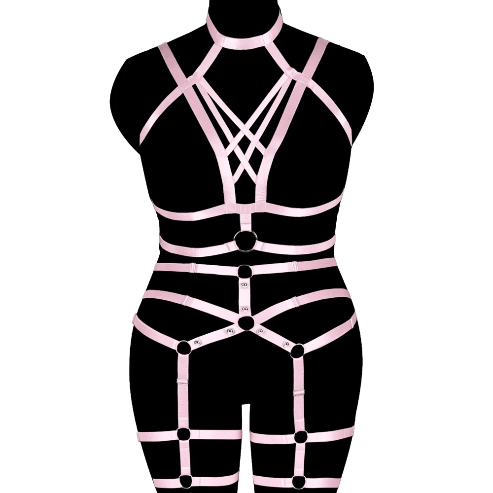 

Punk Goth Women's Underwear Full Body Bondage Harness For Plump Fetish Erotic Plus Size Lingerie Cosplay Sexy Garter Harajuku