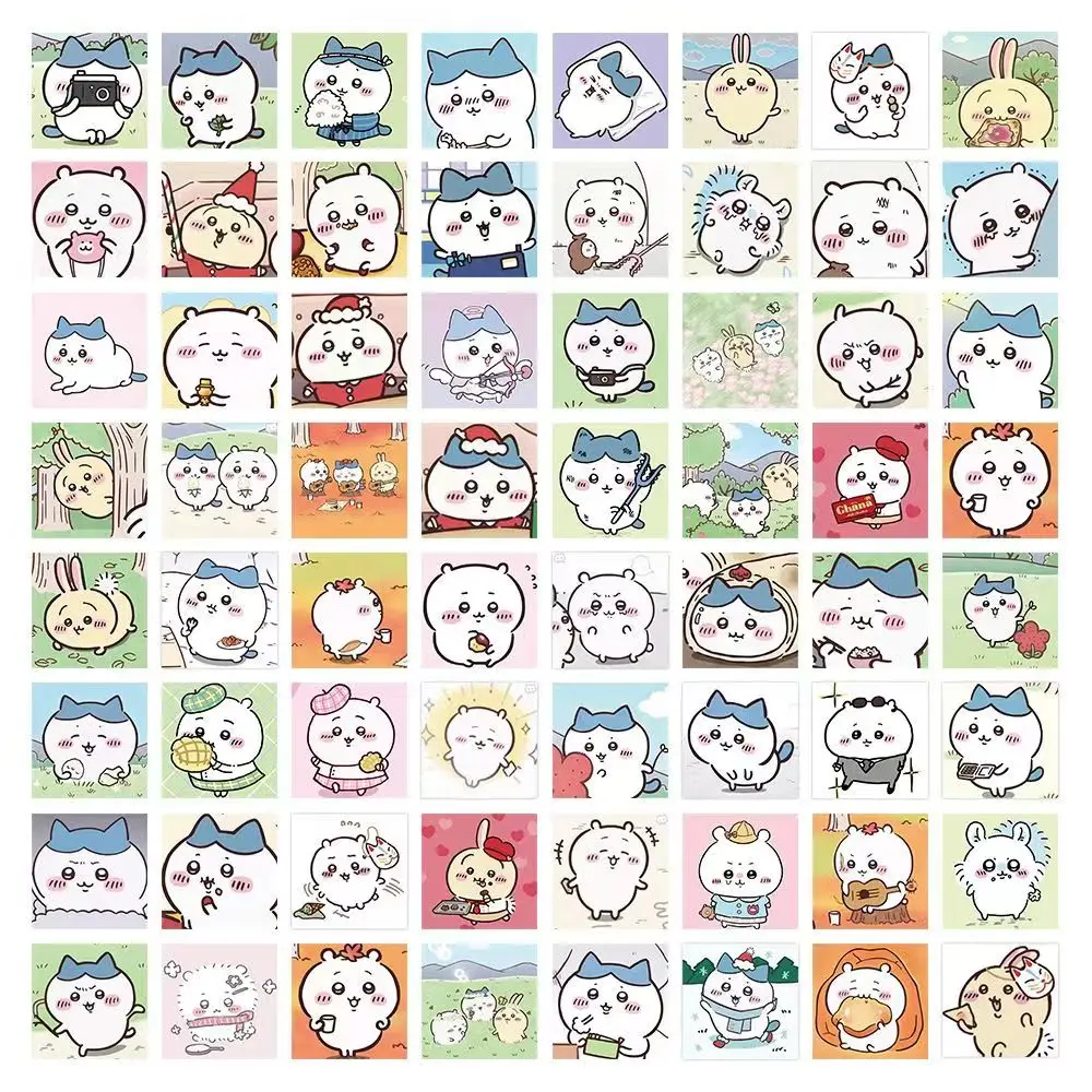 60PCS Anime Chikawas うさぎ ハチワレFunny Stickers Graffiti Skateboard Waterproof Luggage Sport DIY Phone Case Laptop Decal Toys