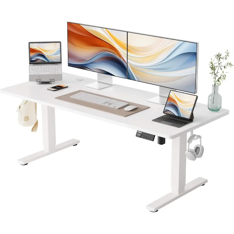 

Low Height Adjustable Desk, Lifts 18.1-28.3 Inches, Electric Standing Desk for Short People, 55 x 24 Inches Computer Table