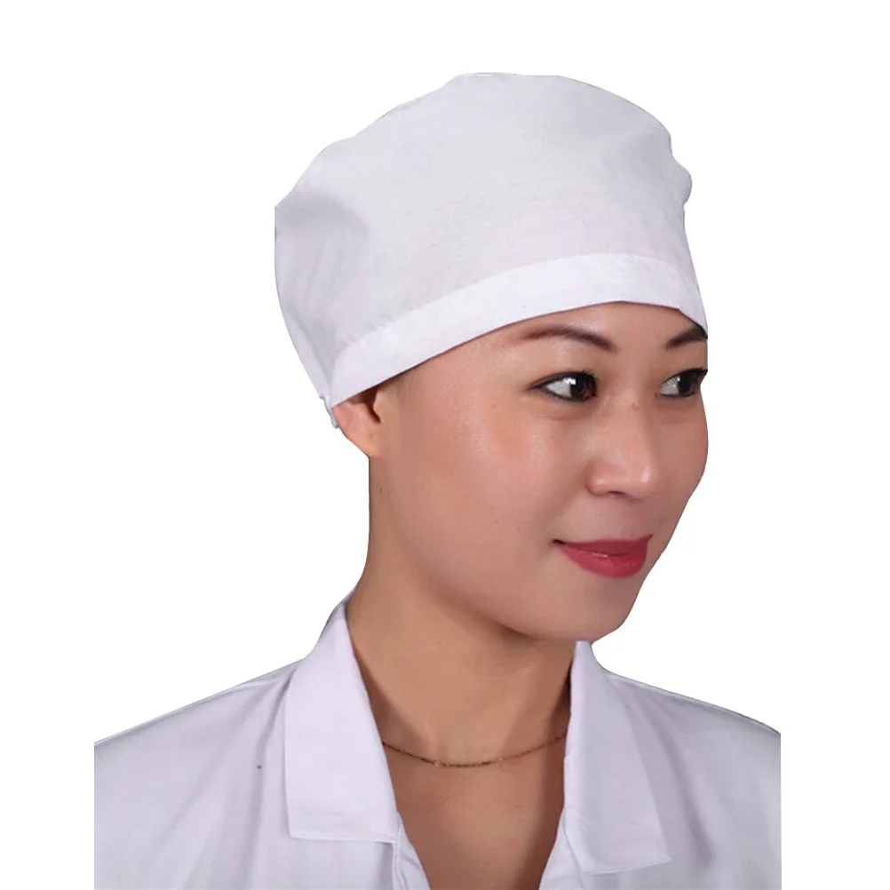 

2pcs Working Cap Cotton Nurse Hat Dustproof For Doctor Nurse Workshop Use Comfortable Cleanroom Safety Hat