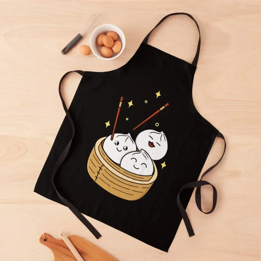 

Happy Dumpling Apron For Women waiter Kitchen For Men Dress Apron