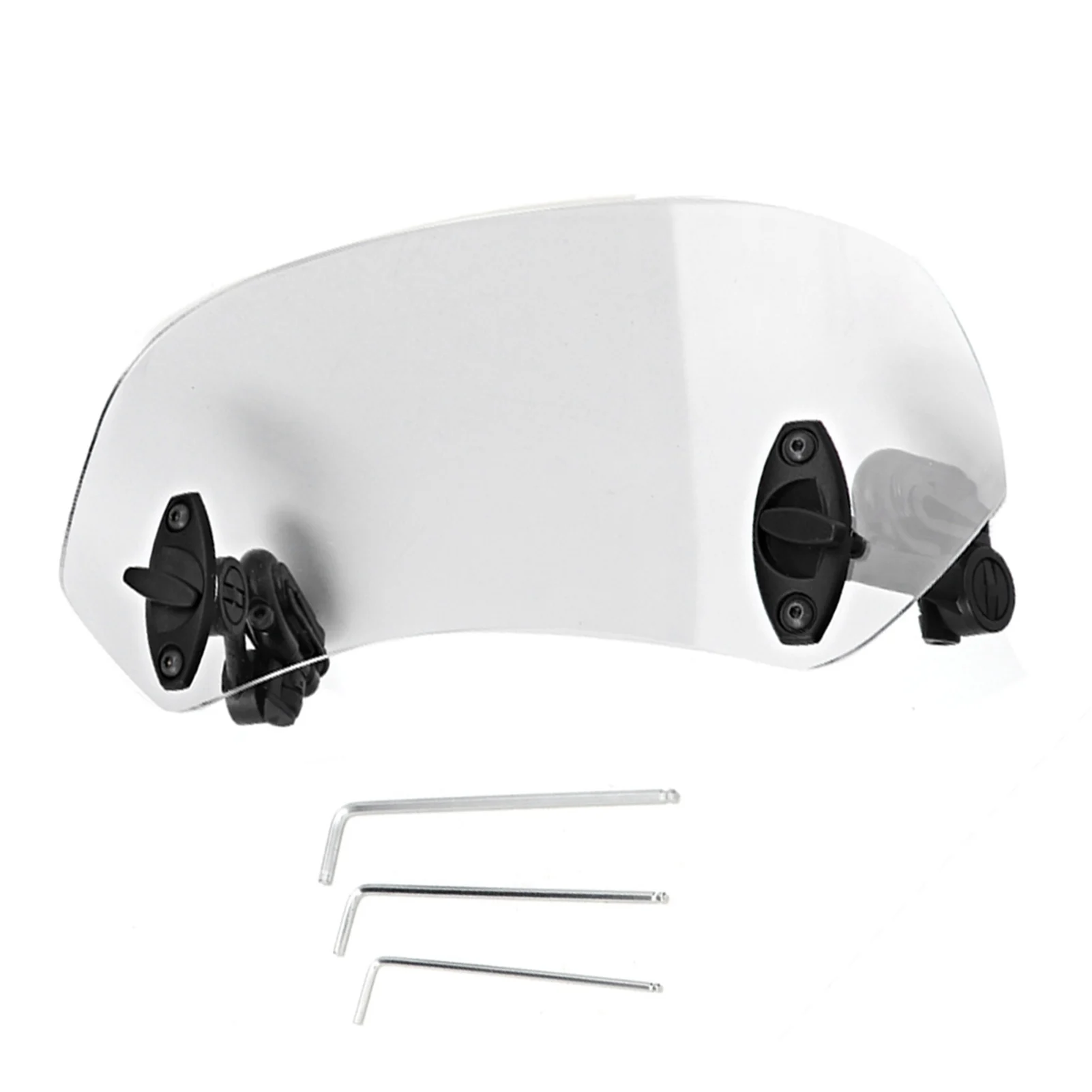 Universal Adjustable Clip On Motorcycle Windscreen Wind Deflector Transparent Windshield Air Deflecting Accessory Item 16-3-25