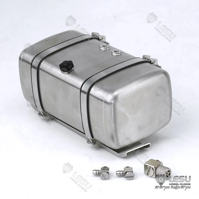 RC 1/14 LESU Metall-Öltank Kraftstofftank für Tamiya Hydraulikbagger Lader Muldenkipper für MAN VOLVO Anhänger Kipper DIY-Teile – Detail 5