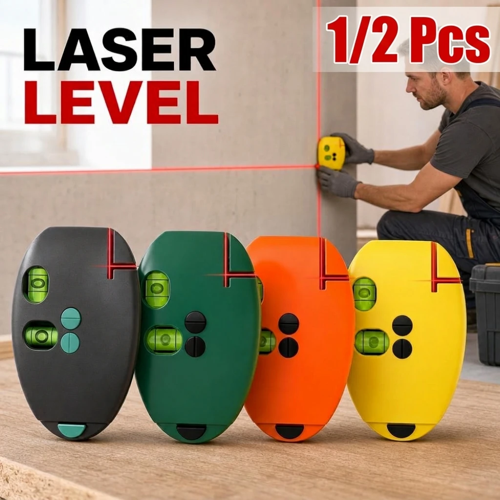 1/2Pcs High Precision Strong Light 90 Degree Electronic Laser Straight Line Bubble Level Right Angle Infrared Level