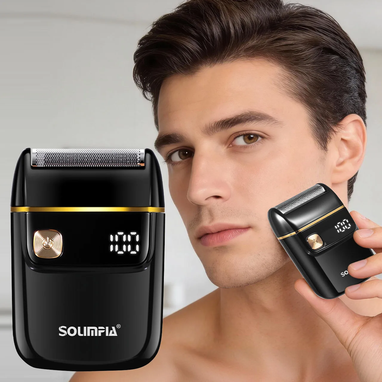 

Mini Electric Razors for Men Portable Rechargeable Electric Shaver with Floating Shaving Head LED Display for Travel Daily Use