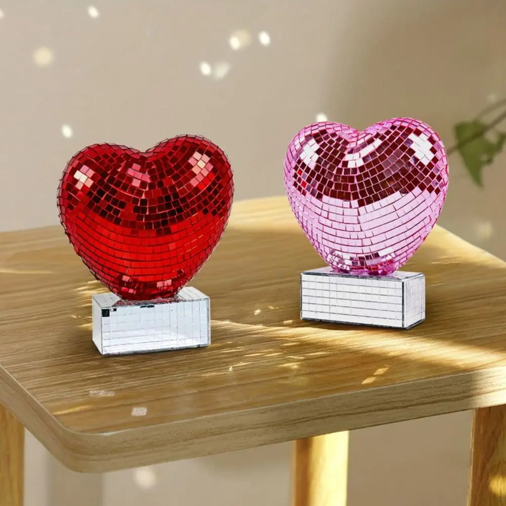Reflective Heart Shape Disco Ball Decoration Romantic Shining Mirror Surface Ornament Widely