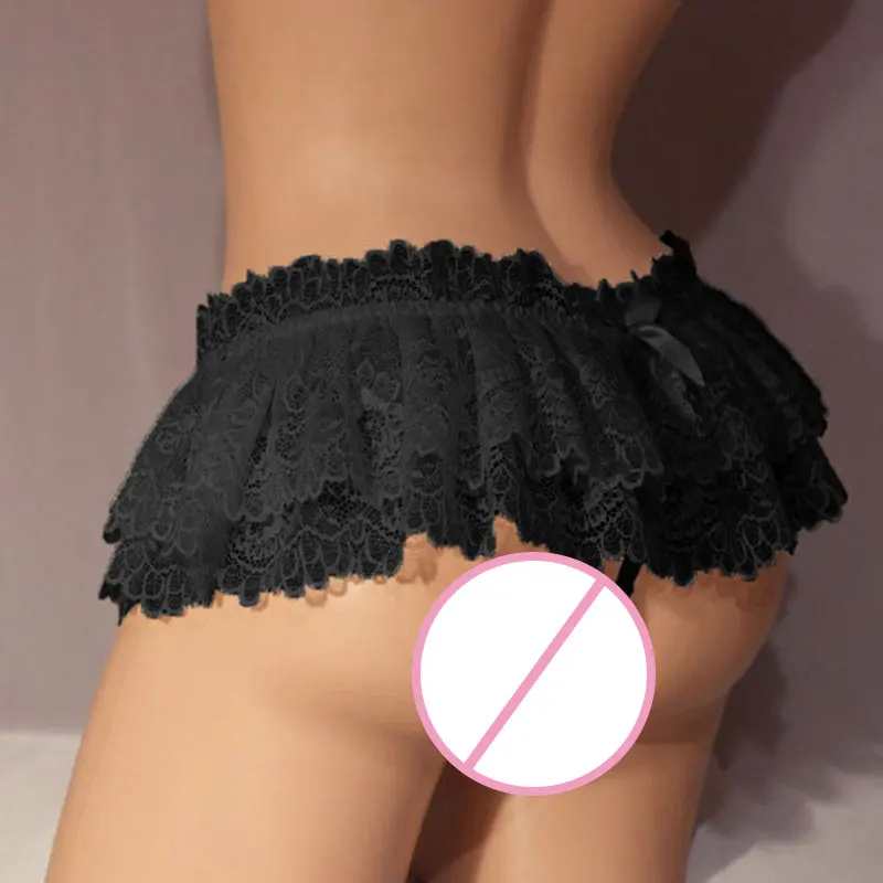 Sexy Fashion Underwear Solid Color Ruffled Panties For Women Soft Breathable Lace Briefs Mini Skirt Panty Female Lingerie