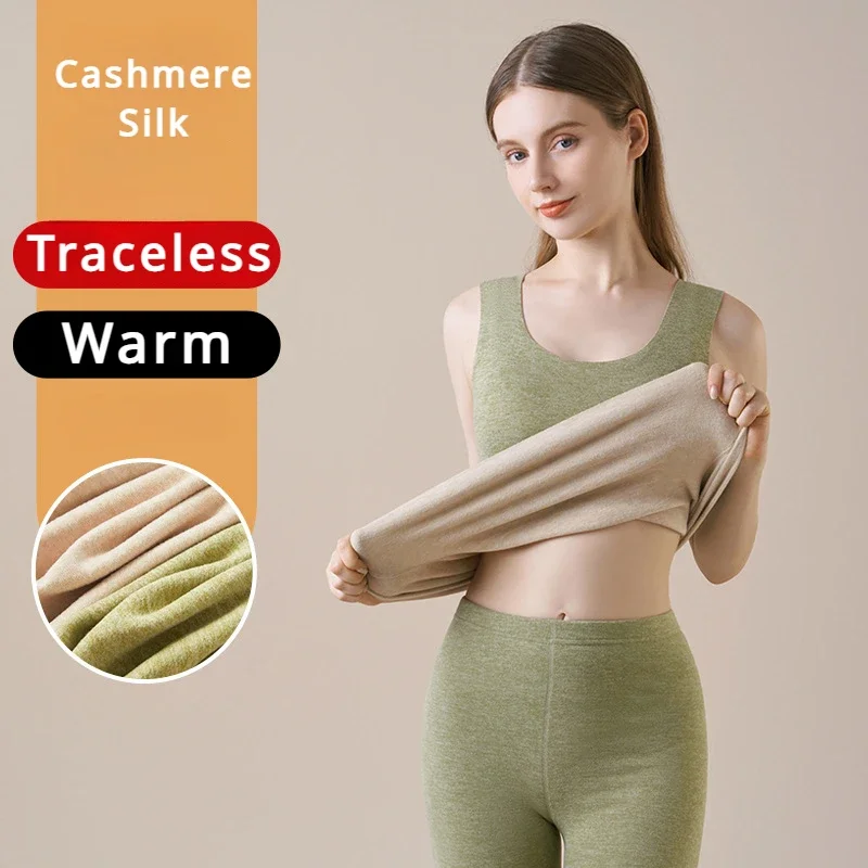 

Thermal Underwear Women Inner Wear Crew Neck Tank Tops Winter Warm Wool Slimming Sleeveless Delong Thicken Thermo Undershirt 5XL