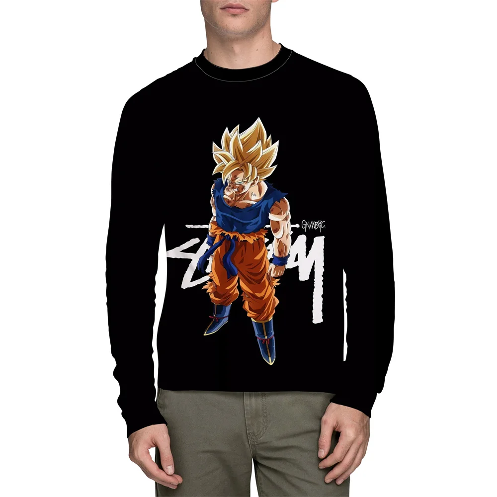 

2024 New Hot Dragon Ball Man Long Sleeve T-Shirt Cartoon Dragon Ball Summer Casual Short Sleeve Goku Print 3D T-Shirt Oversized