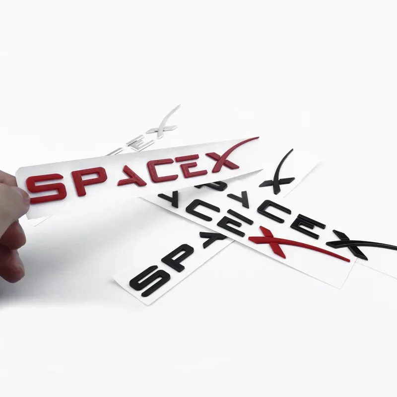 ABS Space X Rear Boot Trunk Emblem Badge Car Sticker Decals for SpaceX Car Styling Accessories