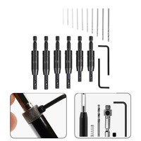 18PCS Self-Centering Drill Bit Set Hex Shank VIX Bits 14 Hexagonal Shank Center Drill Bit Set For Hinges Woodworking Tool