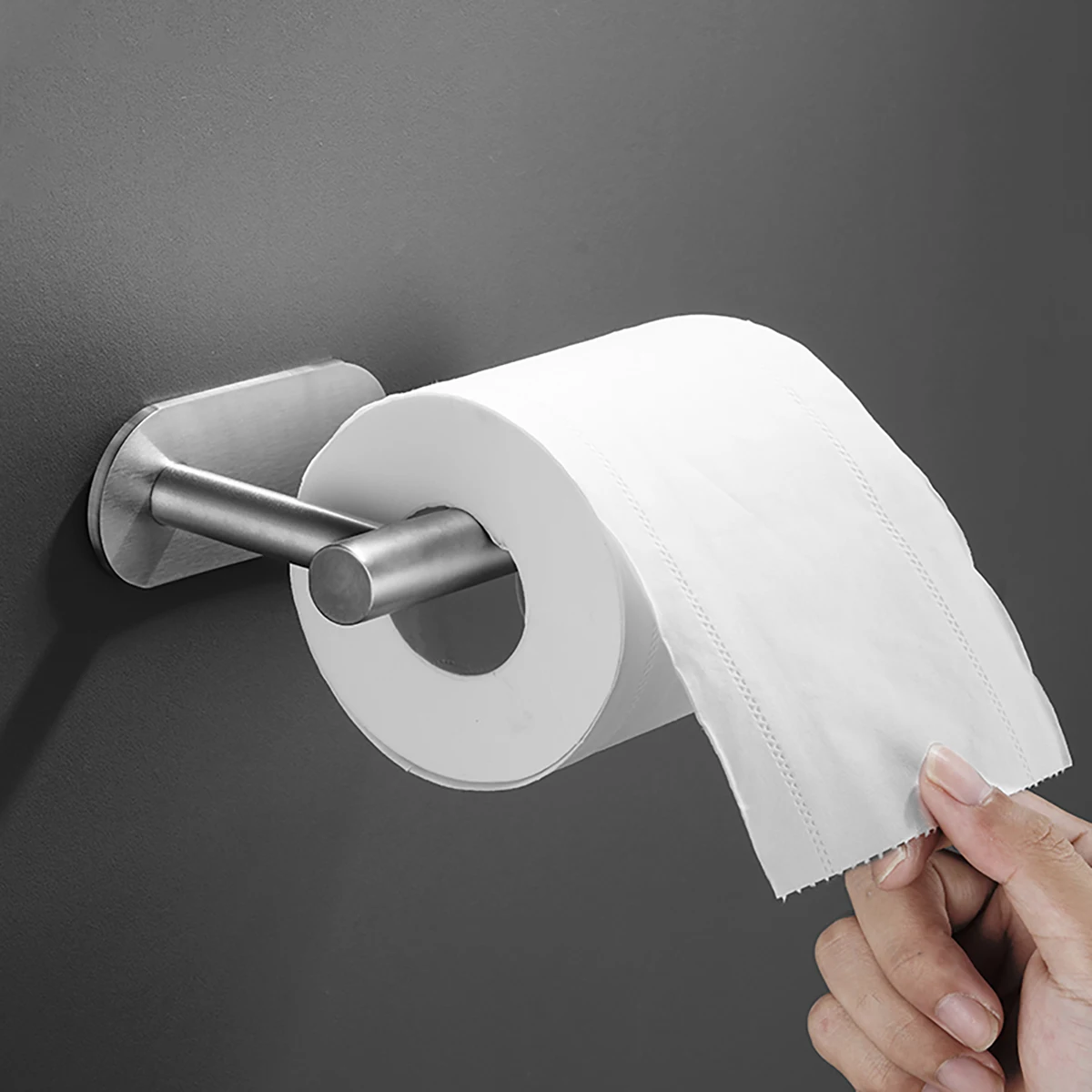 Self Adhesive Roll Holder Toilet Paper Holder no Drilling for Bathroom and Washroom SUS304 Stainless Steel Brushed Nickel