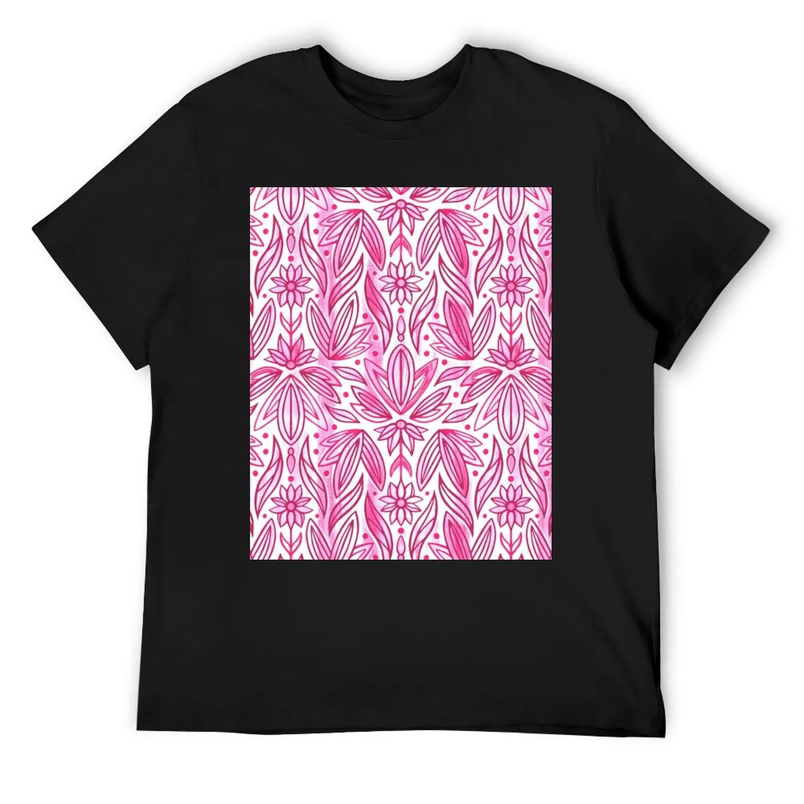 Camiseta Rococó Magenta esmaltada Art Deco, camisetas gráficas de rapero, camisetas de talla grande, camisetas de anime de secado rápido, camiseta de manga corta para hombres