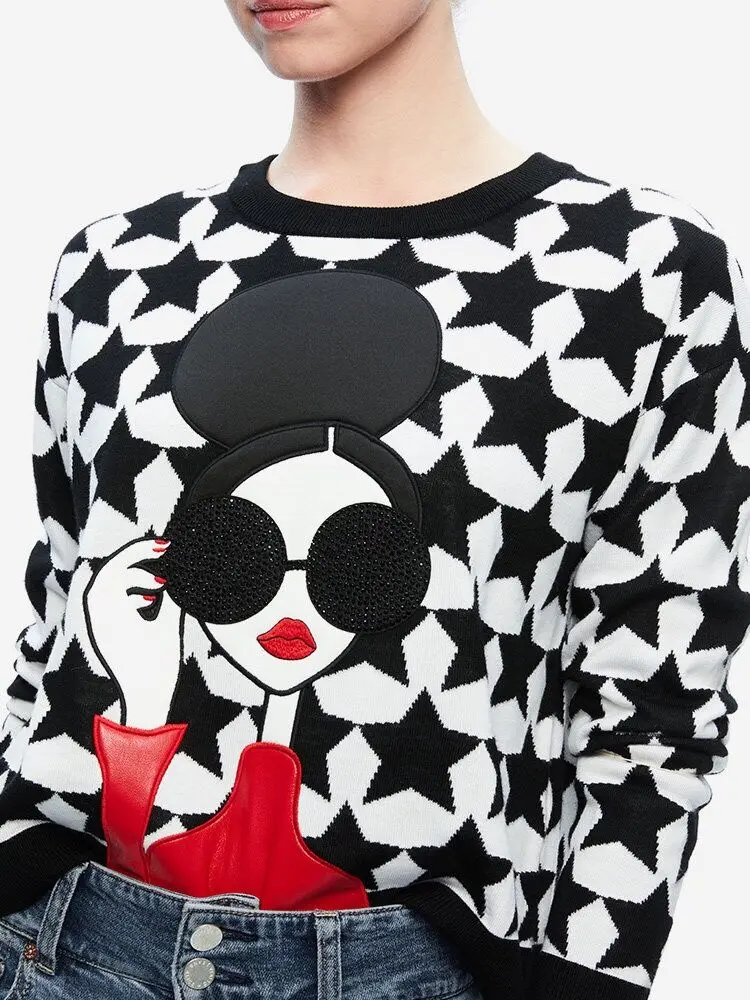 

Alice Designer 2026 New In Autumn Winter Knit Long Sleeves Olivia Pullover Sweater For Women Top Knitwear Pull Coat Clothing