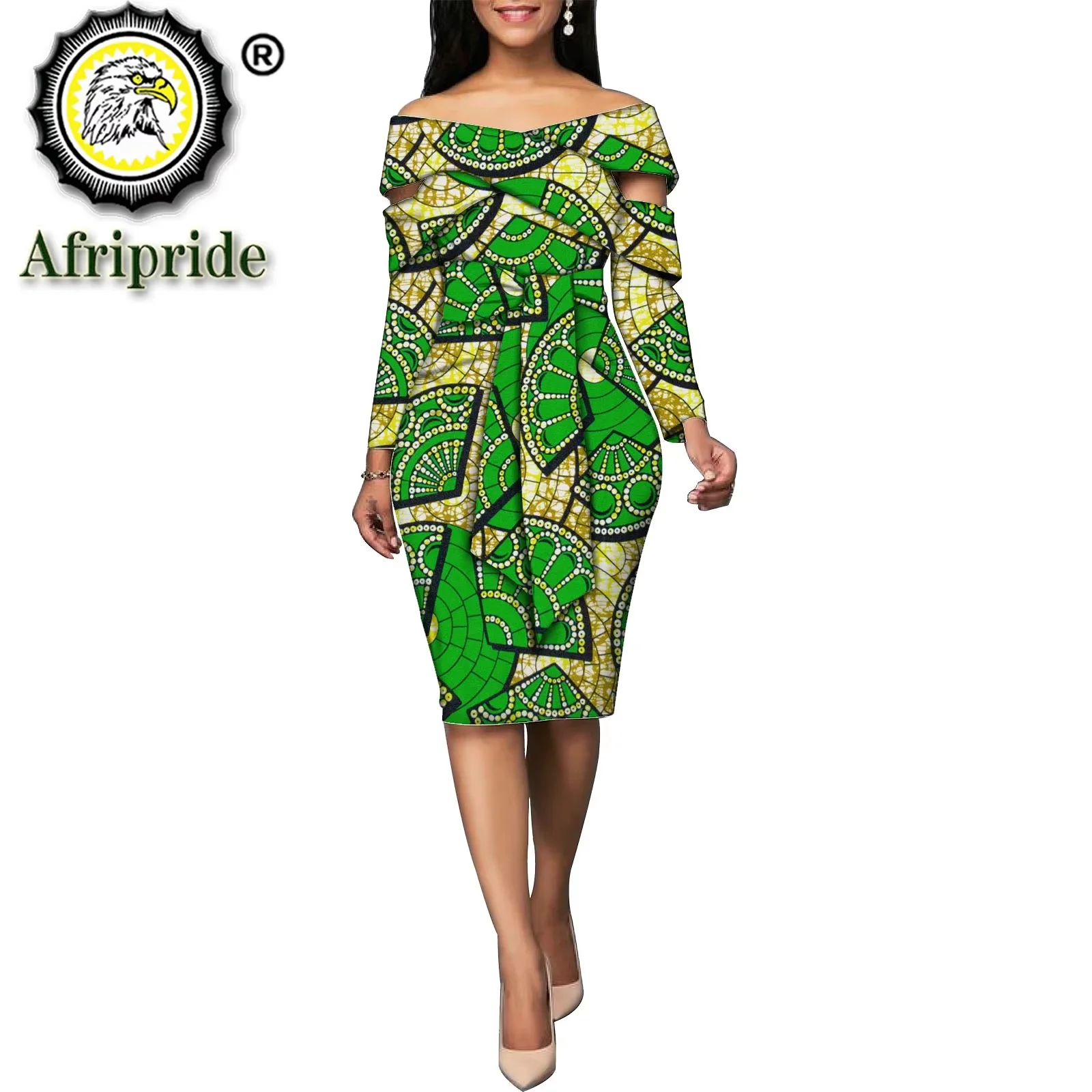 2026 African Print Dresses for Women Summer Dashiki Dress with Sashes Ankara Omighty Fabric Party Dress S1925061