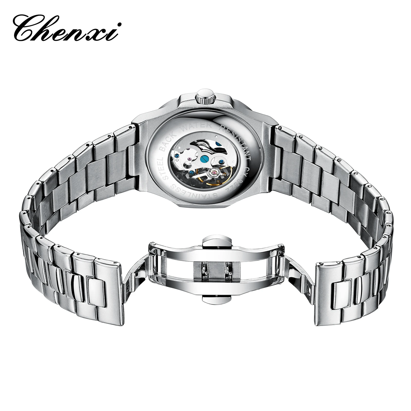 CHENXI 8822 Fashion Luxury Silver Wrist Hand Watch Waterproof Stainless Steel Factory Clock Casual Mens Wristwatches Low Price