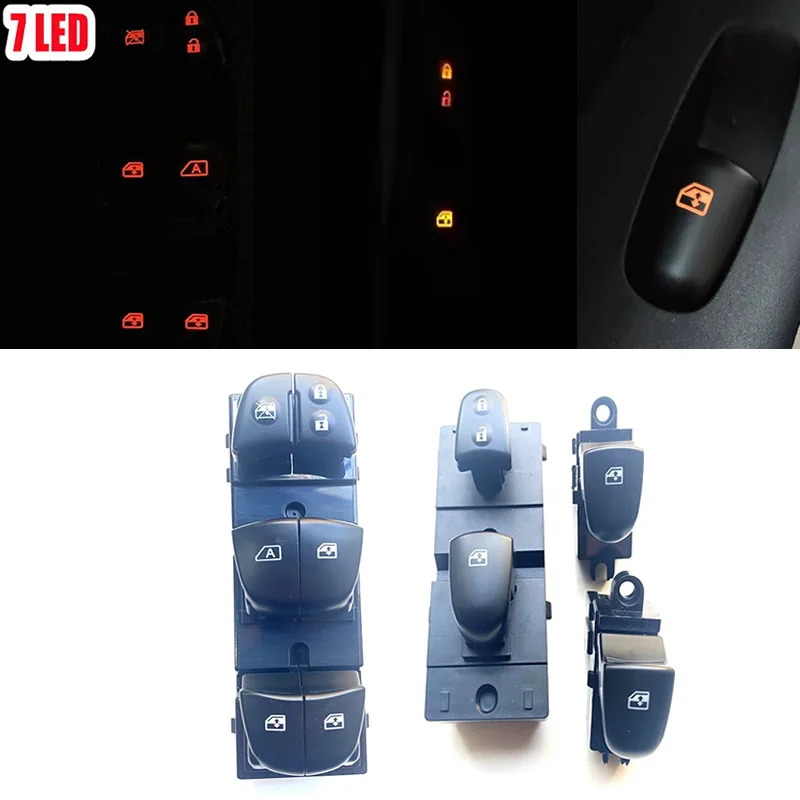 

7LED L\RHD auto Window Switch For Nissan x-trail t32 2021 Qashqai 2015 Power Windows Glass Lifter Control Button car accessories