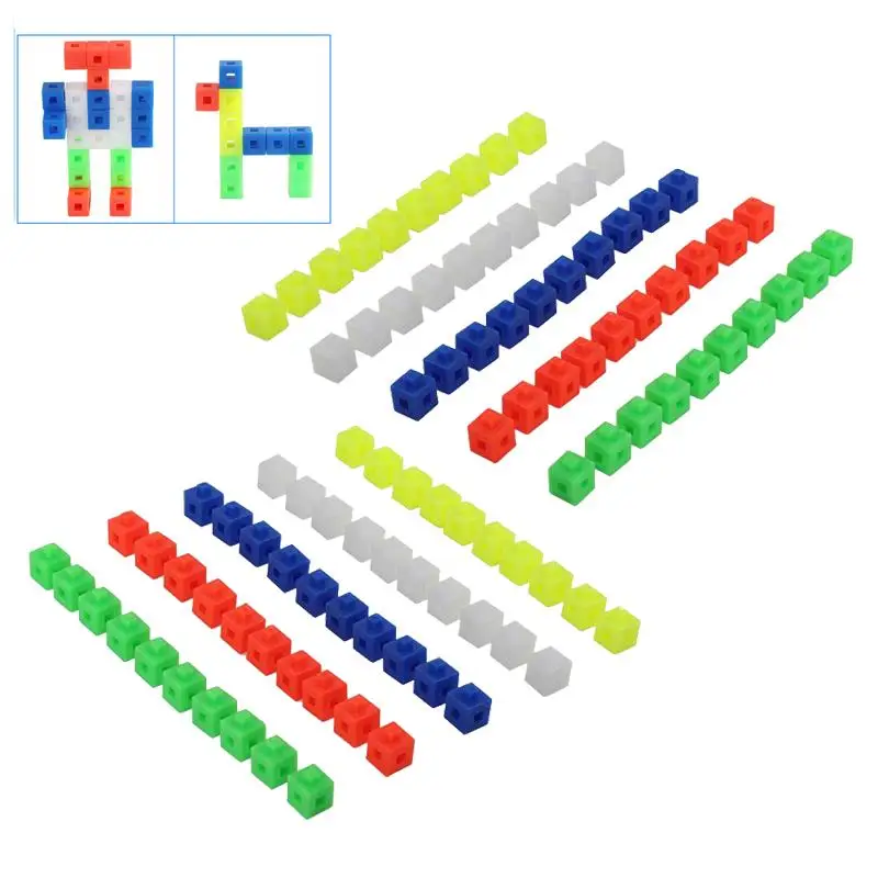 100 قطعة من مكعبات الربط/الرياضيات المتلاعبة/كتل العد