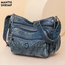 Bolso de hombro Vintage para mujer, bandolera de cuero PU, suave, con múltiples bolsillos, de diseñador