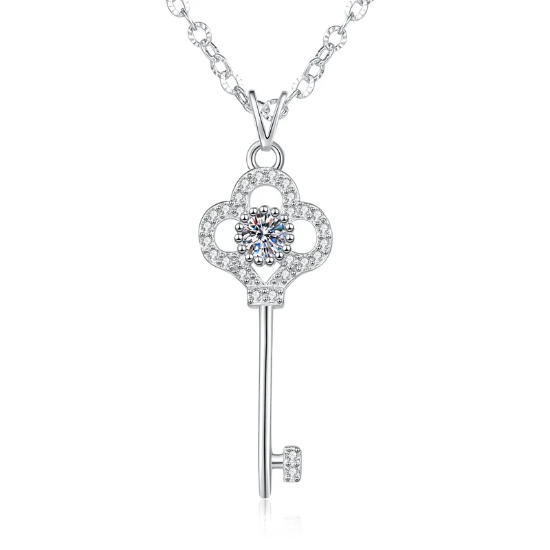 

ZFSILVER модное модное классическое серебро s925 муассанит клевер ключ ожерелье для подвесок женские аксессуары вечерние ювелирные изделия подарок XL414