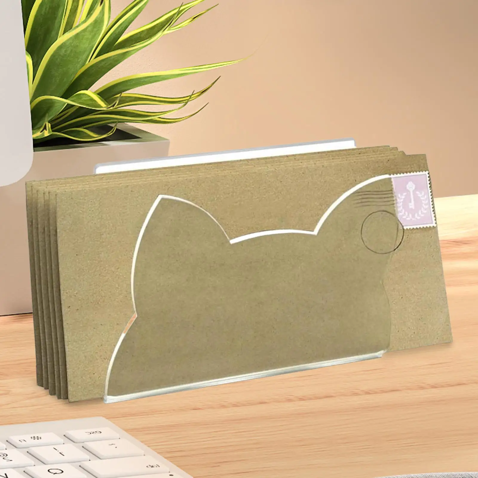 Acrylic Mail Holder Practical Easy to Use Lightweight Clear Envelope Organizer for Document Bill Home Countertop