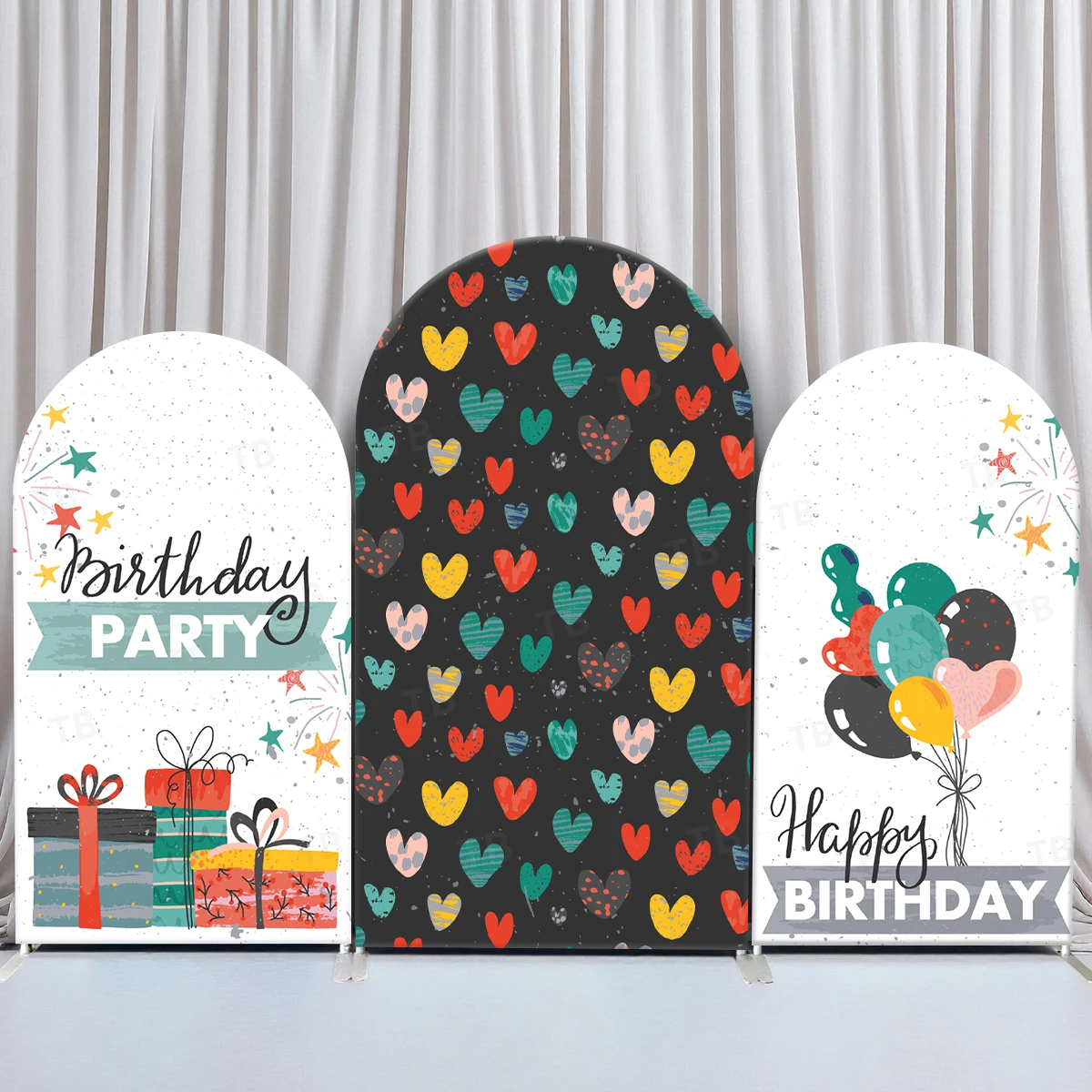 

TB Sweet Heart Theme Arch Backdrop Cover for Kid Birthday Party Decoration Baby Shower Photograph Background Wall Elastic Fabric