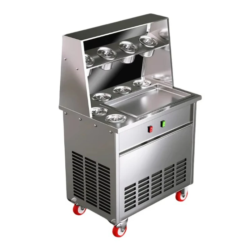 

220V Frozen Yogurt Fruit Milk Water Chocolate Ice Cream Roller New Conditions Fried Roll Ice Cream Machine