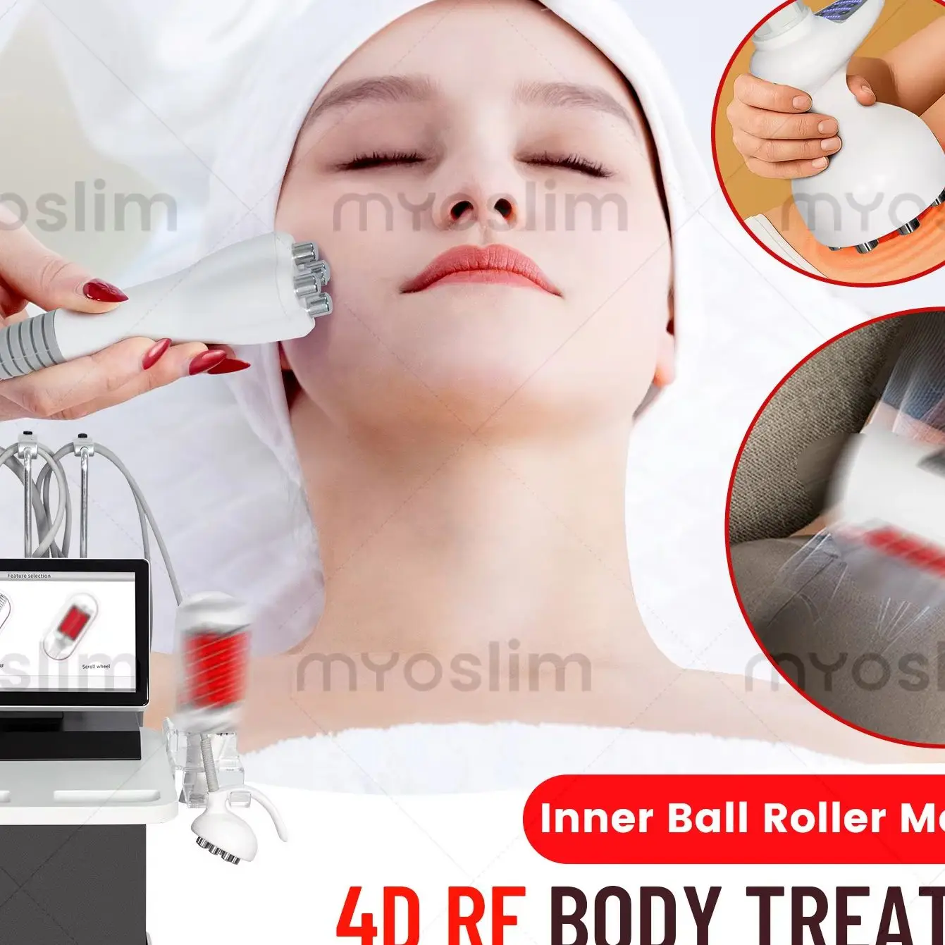 Máquina de adelgazamiento con rodillo de cavitación, quemagrasas, estiramiento de la piel, reducción de grasa, punta de radiofrecuencia Facial, adelgazamiento