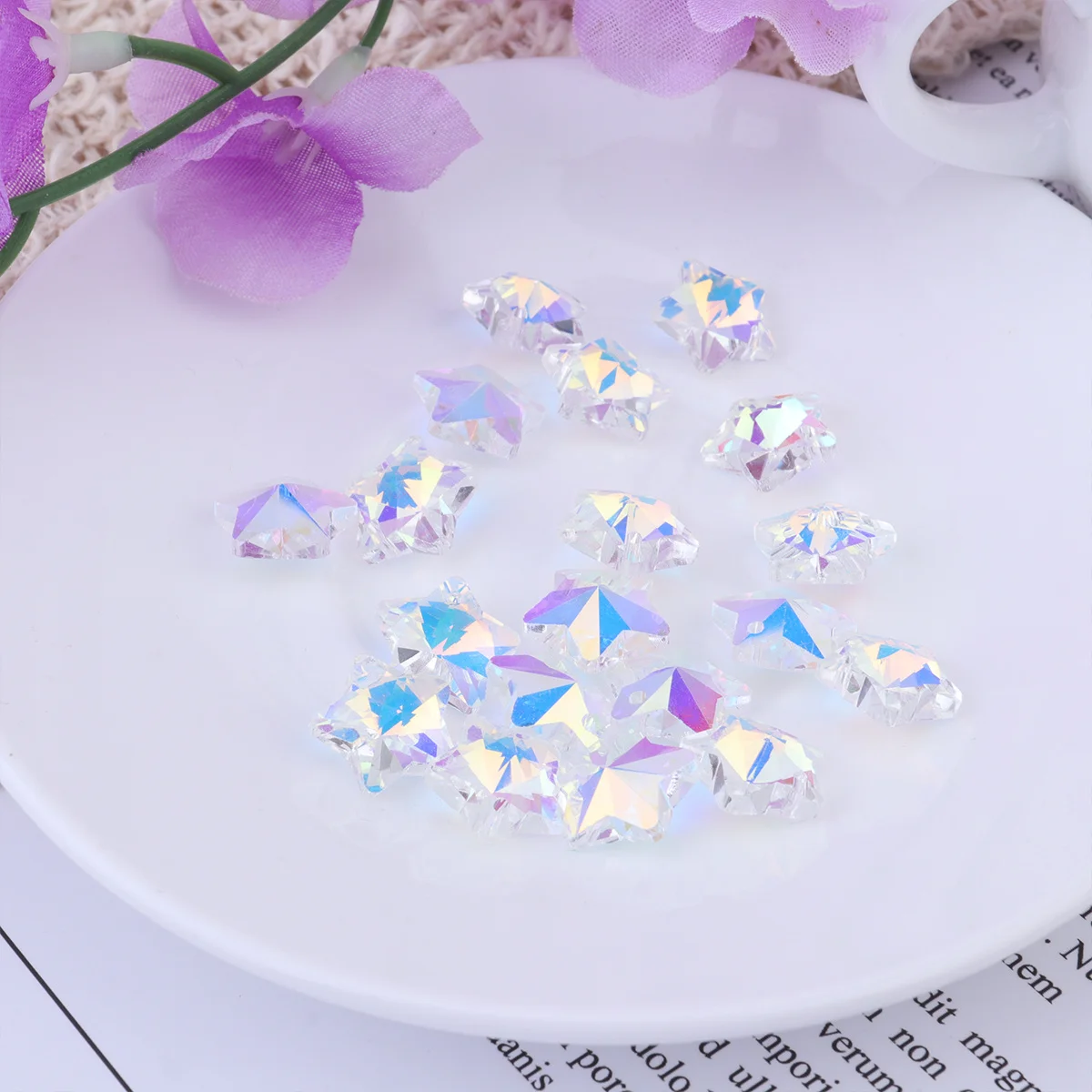 

100Pcs DIY Colored Glass Drill Jewelry Pendants Multi-Shape Delicate Charms for Necklace Bracelet Earrings Jewelry Making