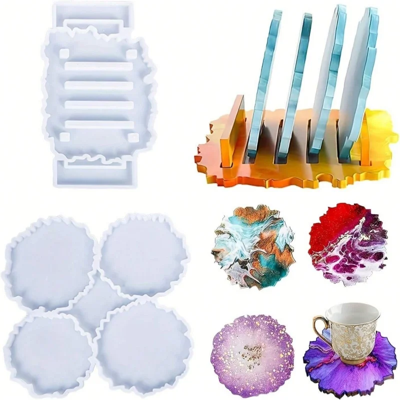 

Набор из 2 подставок из смолы, набор держателей для эпоксидных форм с подставкой, силиконовая форма, коврик для чашки, литье, сделай сам, поделки, инструменты для изготовления домашних украшений