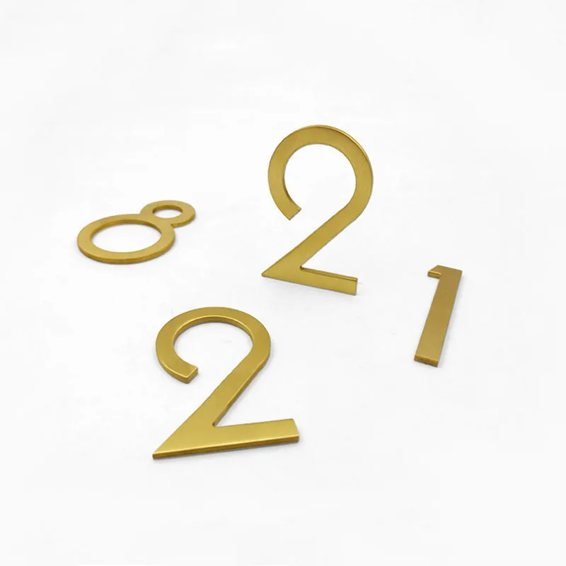 Brass Arabic Figures Gold Numbers for Door DIY Doorplate 0~9 Number Wall Sticker 5cm/8cm Solid Brass House Number Home Hardware