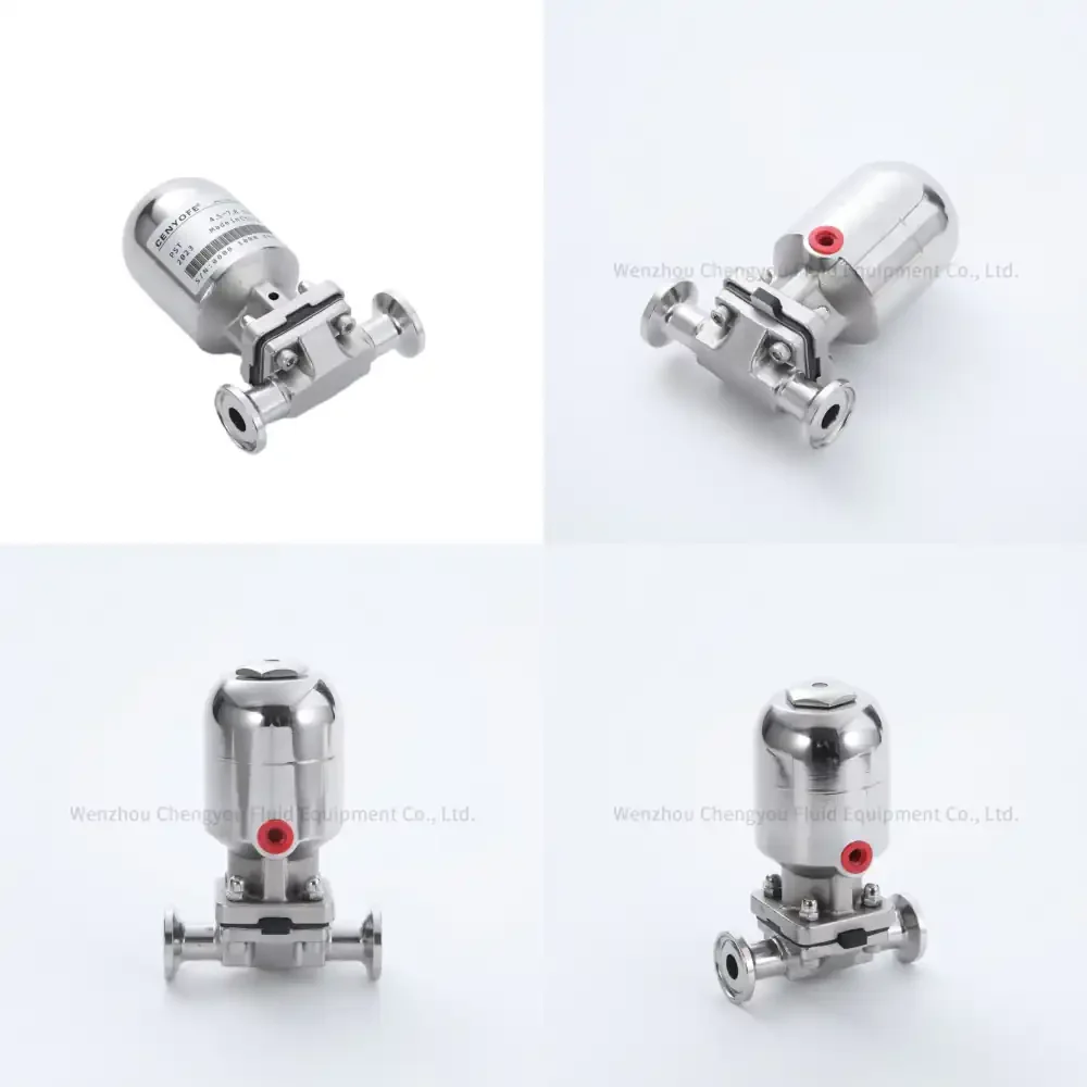 

Sanitary Pneumatic Diaphragm Valve Stainless Steel 316L with Tri Clamp Aseptic Polished Head for Pharmaceutical Milk Water