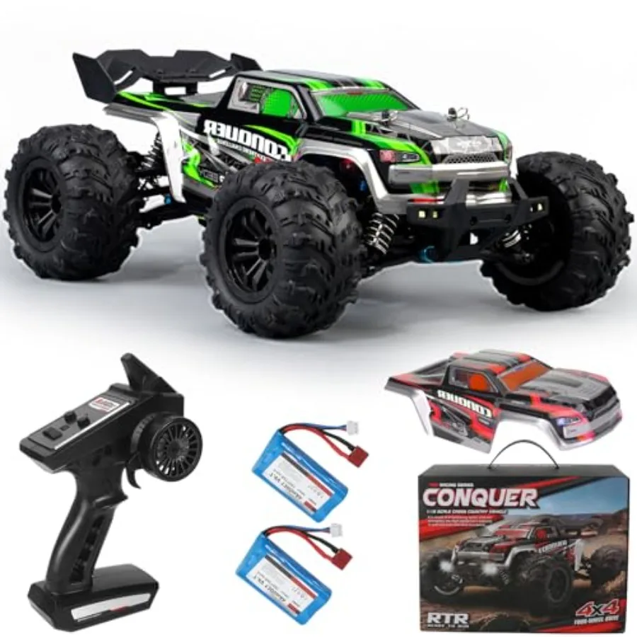 

Высокоскоростная полноприводная радиоуправляемая машина 1:16, 25 миль/ч, внедорожный грузовик на пульте управления для взрослых и подростков - электрический автомобиль для всех типов местности с 2 аккумуляторами