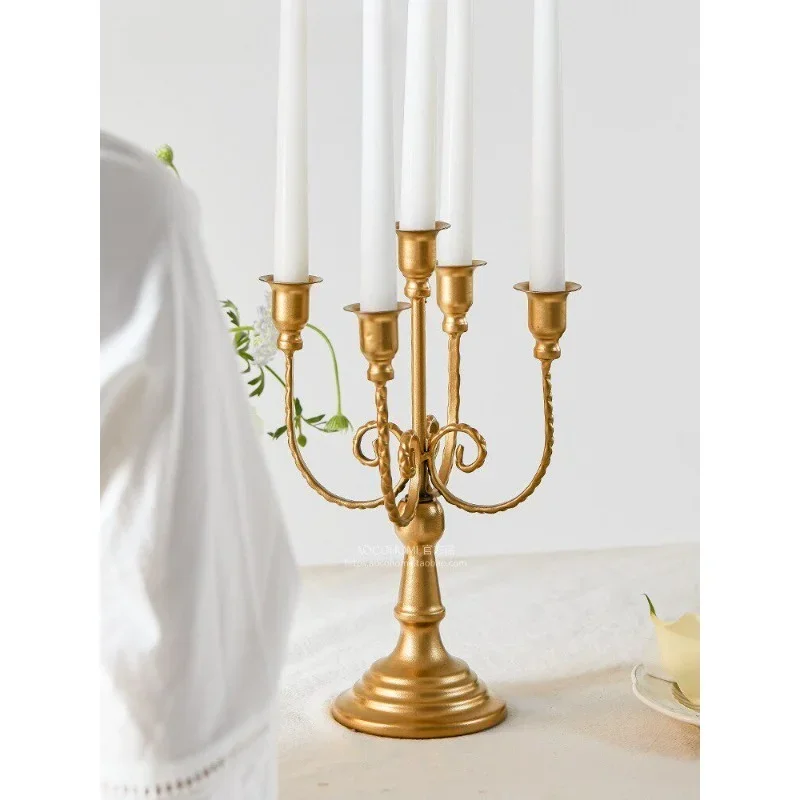 European retro French multi-headed candle holder three-headed five-headed decorative candle base home soft decoration ornament d