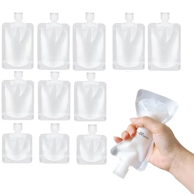 Sous-bouteille de liquide de maquillage pour shampoing, bouteille d'emballage Portable pour savon liquide de voyage, bouteille rechargeable, sac de remplissage cosmétique, 2 à 10 pièces