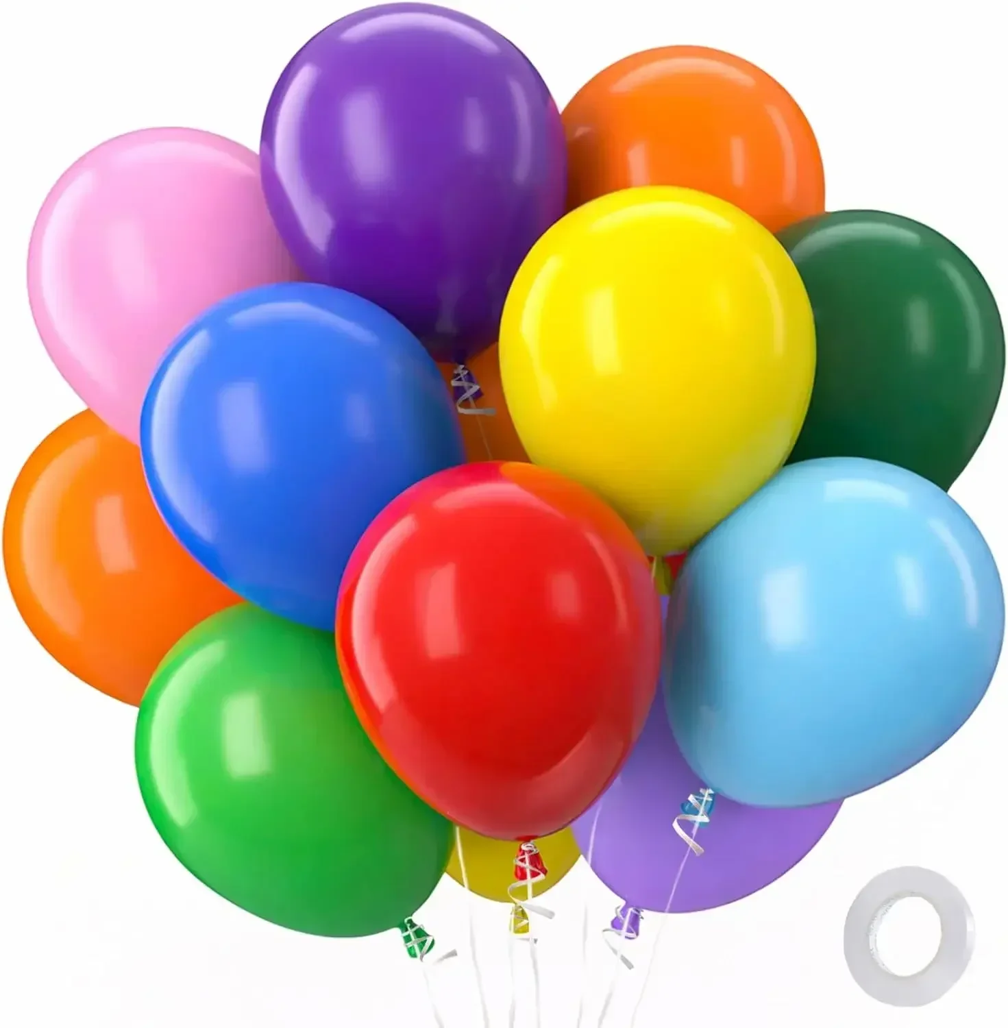 Patimate Rainbow Colorful Balloons Assorted Colors 100 Pack 12 Inch