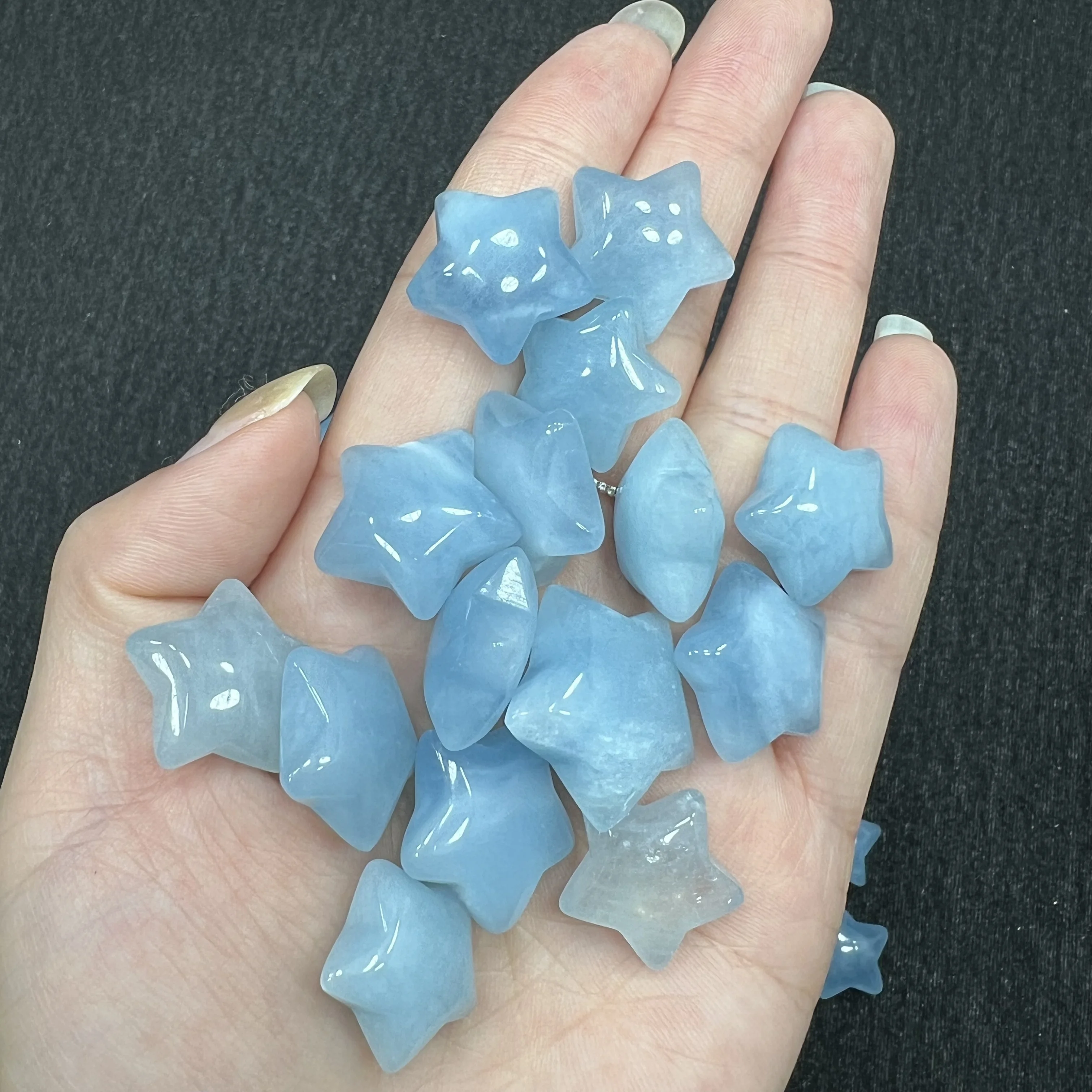 1pc Aquamarine Star Natural Stone Crystal Quartz Carvings Mineral Healing Gemstone Home Room Decor for DIY