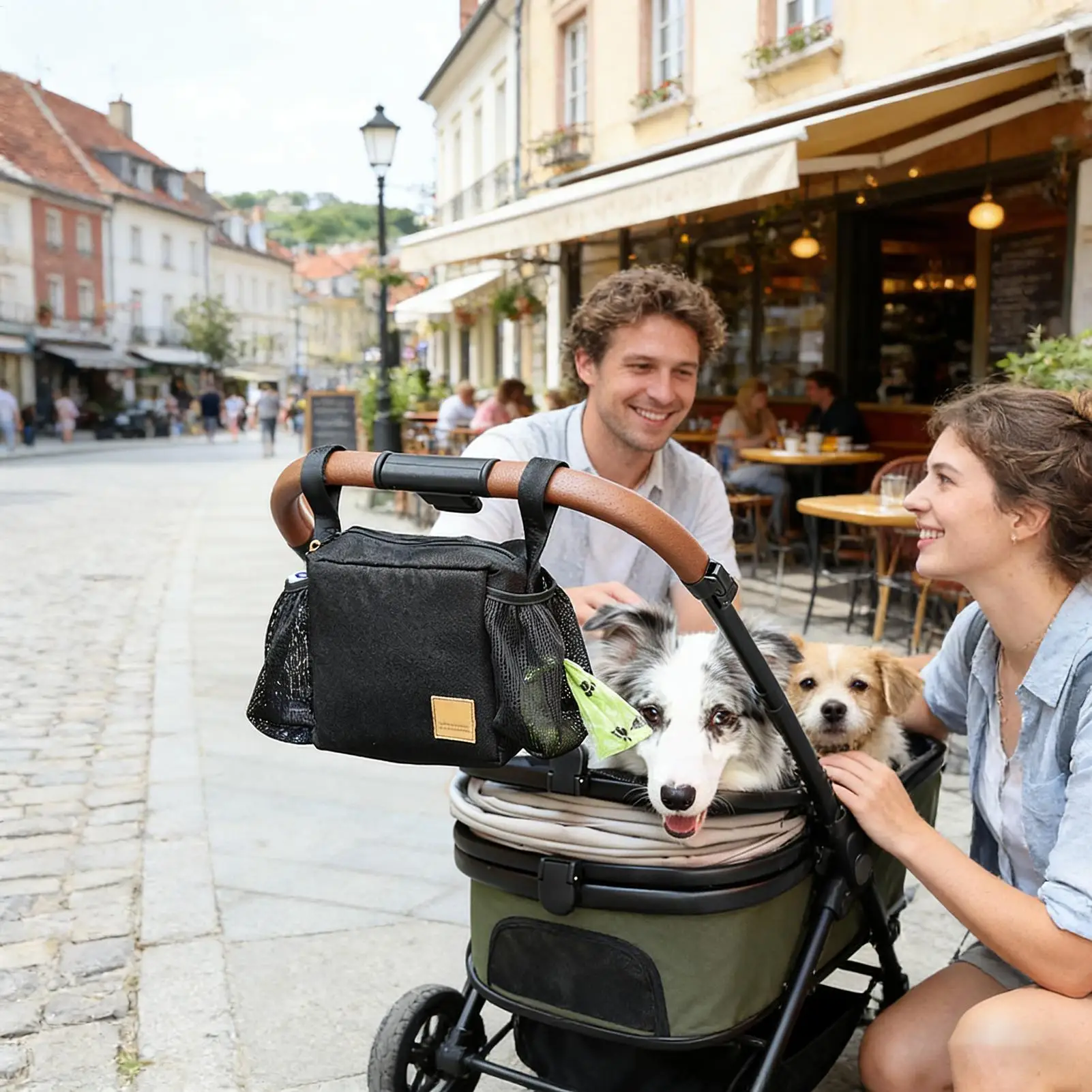 Pet Stroller Bag Non-Slip Water-Resistant Pet Supplies Organizer Dog Pram Storage Bag For Walking Shopping Traveling Camping
