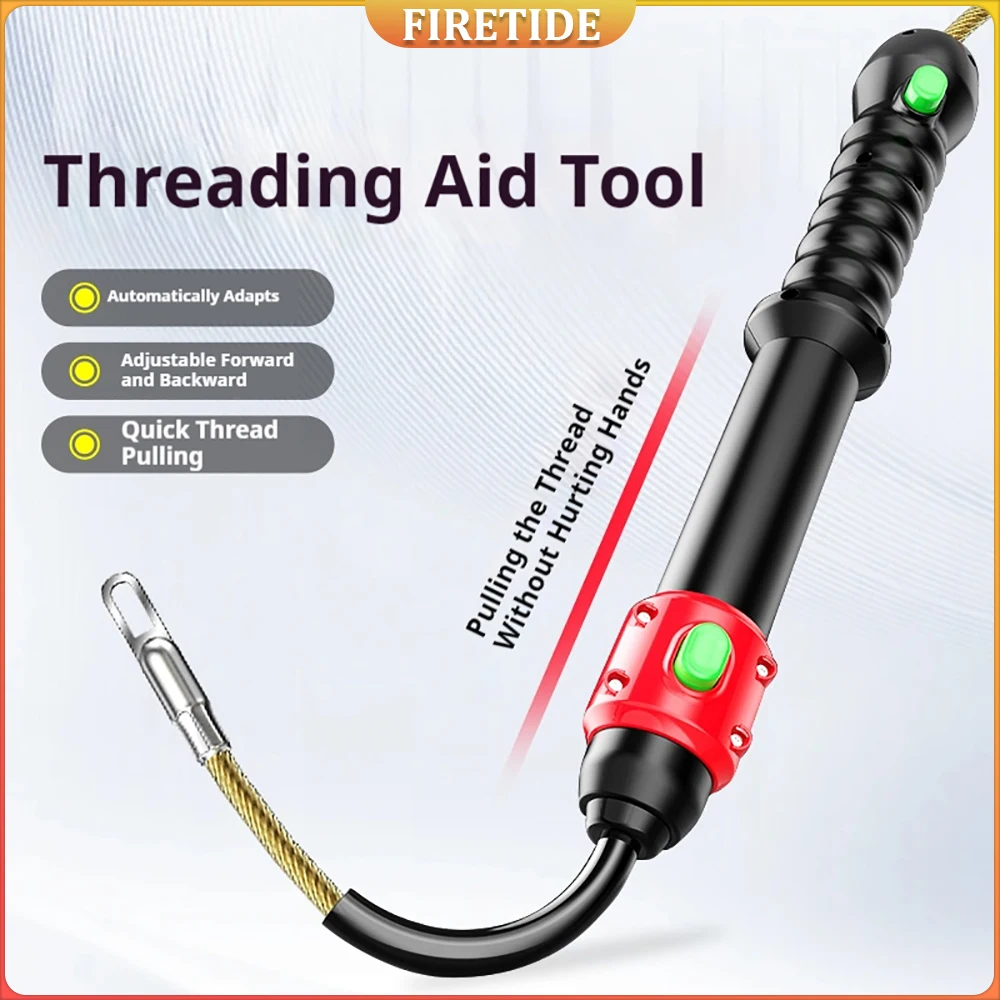 

Electrician Threading Aid, Manual Wire Pipe Dark Wire Pusher, Pipe Auxiliary Threading Aid Booster