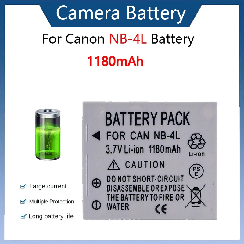 

1180mAh NB-4L NB4L Battery for Canon IXUS 30 40 80 75 100 I20 110 115 120 130 IS 117 220 225 HS SD400 SD780 SD960 NB 4L Battery