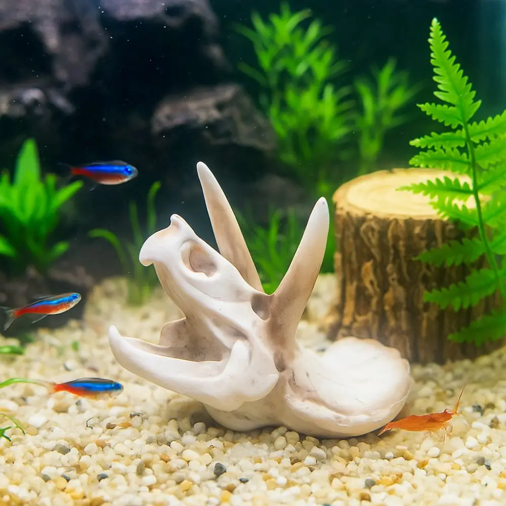 

Creative Resin Dinosaur Skeleton Lifelike Simulated Animal Skull Ornament Decorative Fish Tank Ornament Aquarium