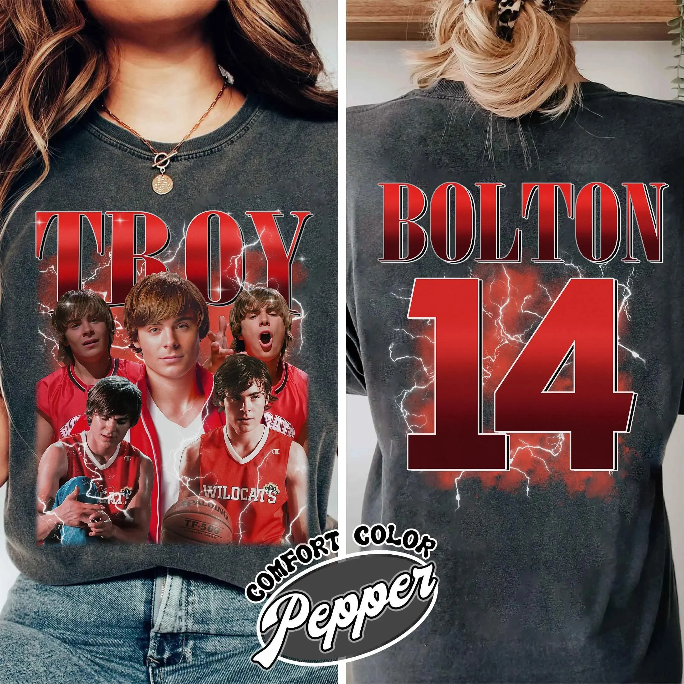 Camisa de botas troy bolton musical do ensino médio do canal de verão, camisa combinando da família do parque de diversões, senhoras do filme de canal