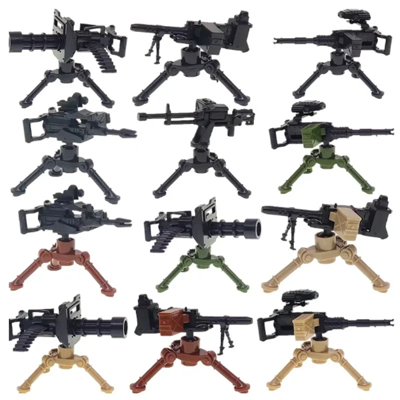 ทหาร MOC อาวุธ Building Block Heavy Machine Gun Gatling M19 NSV ตัวเลขปืนใหญ่ระเบิด Disposal ปืนพก Bullet ของเล่นของขวัญ K013