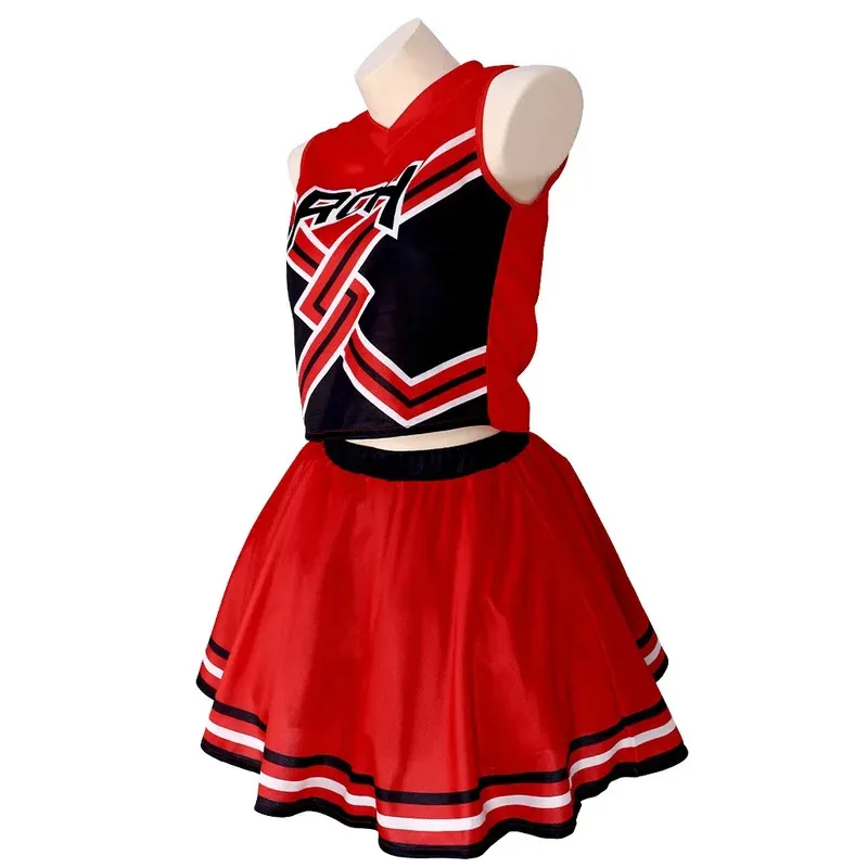 

Movie Bring It on Cheerleaders Cosplay Costume Female Red Vest Shirt Suit Beautiful Girl Cheerleading Team Role Pl4;v'5,f;6.j;8'