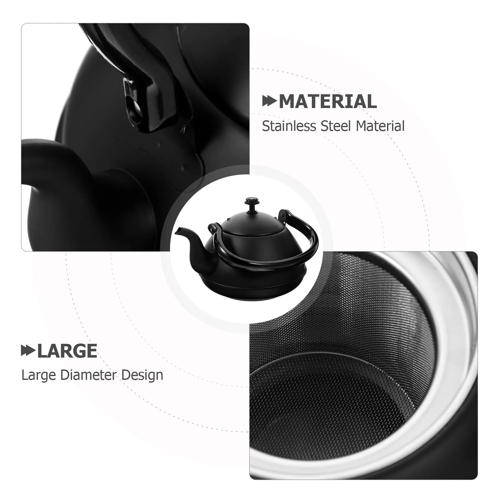 

Vintage Stainless Steel Water Kettle Portable Handle Quick Boiling Metal Tea Pot Kitchen Teapot for Home Camping Tea Brewer