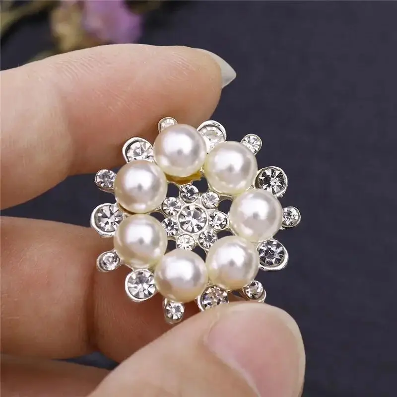 10 Stück Kunstperlen-Blumenknöpfe, transparenter Strass, zum Nähen, Basteln, Scrapbooking, Verzierungen – Detail 7