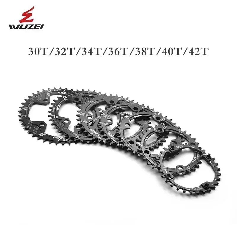 WUZEI MTB Bike 104BCD Chainwheel Narrow Wide Round Shape 30/32/34/36/38/40/42/44/46/48/50/52T Bicycle Chainring Single Plate